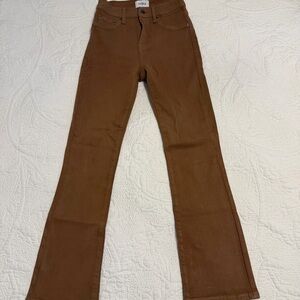 pistola Coated Brown Flare Jeans